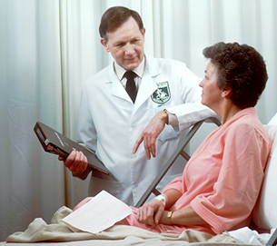 Doctor with patient